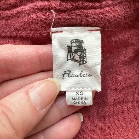 Flawless Brand 100% Cotton Long Sleeve Shirt Dress Dusty Rose Pink - Picture 9 of 13